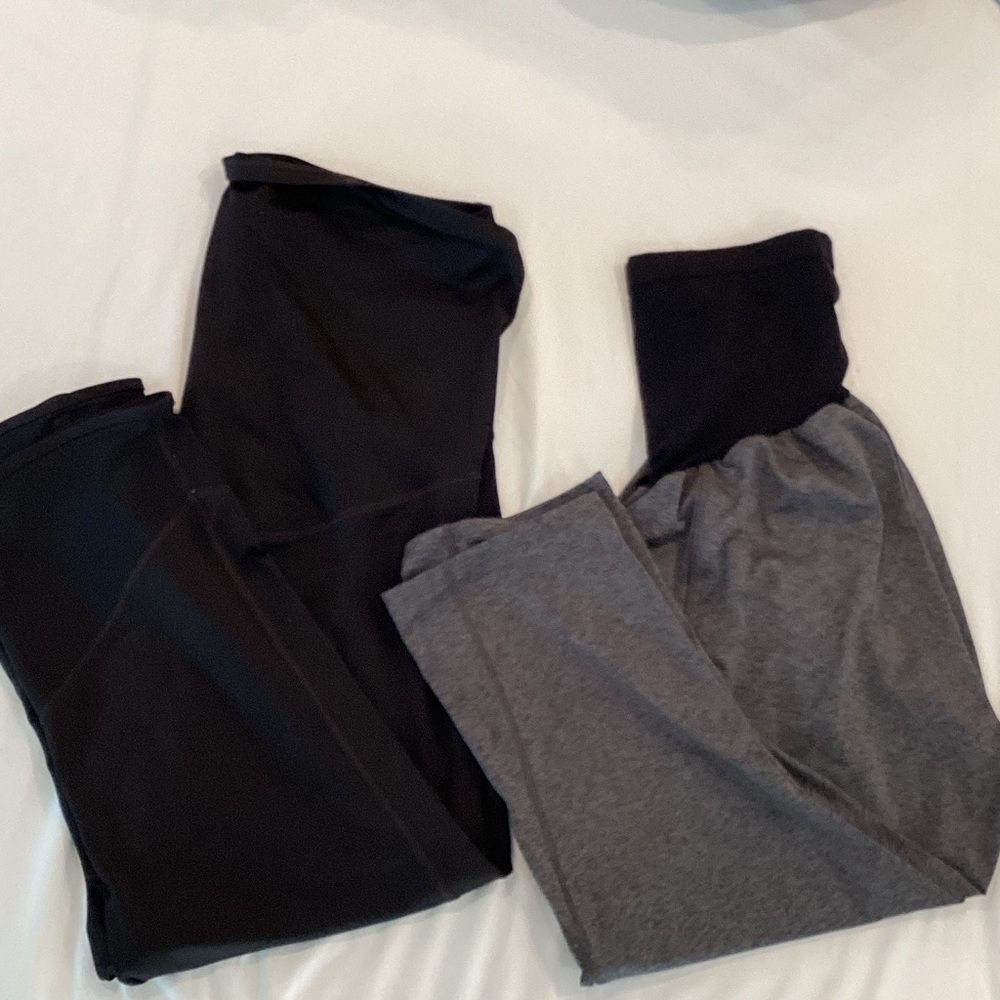 Motherhood Maternity Black and Gray Leggings